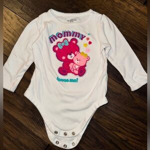 Garanimals Pink and White Bodysuit with Care Bear Design